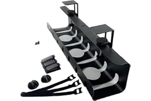 MZFANG Under Desk Cable Management Tray no Drill Power Strips Basket Cable Racks Organizer Holder Wire Management for Home, Office, Internet Cafe, Kitchen Desk Tidying Up Cable Power Strip Plugs