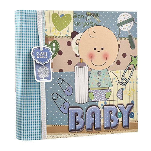 Arpan 200 Sheets Baby Photo Album for 6x4 Photos with Baby Boy Blue Memo Slip – Perfect Gifting Album for Friends & Family with CD/DVD Pocket