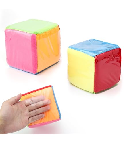 FWEEK Lot de 6 dés avec poches - Cube en mousse souple - Pour l' apprentissage - Dice vierge - Maternelle et école
