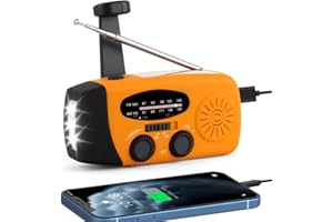 CKDSA Wind Up Solar Radio Emergency Portable Hand Crank Weather with AM/FM Radio 3-LED Flashlight Torch SOS Alarm Rechargeable Power Bank USB Phone Charger Xmas Gifts for Camping Hiking Travel Emergencies