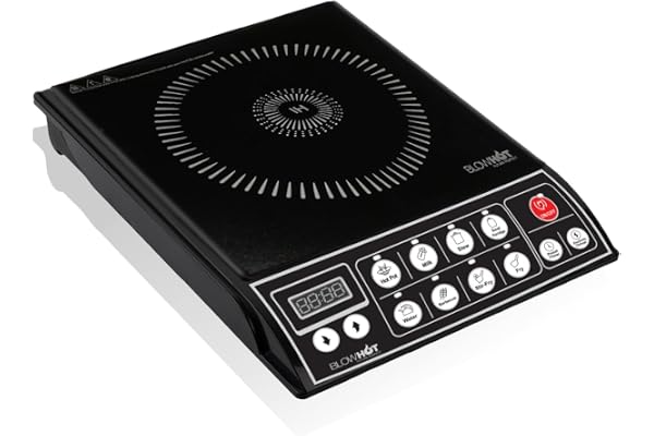 BLOWHOT A9 Induction Cooktop 2000 Watt Push Control Basic Cook Top Fast Heating Electric Induction Stove 1 Year Warranty on Coil, PCB & Fan Black