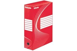 LEITZ Esselte 128422 Lot de 25 Boites archives dos 100 mm Rouge
