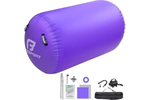 FBSPORT Air Roller Inflatable Gymnastics Mat 120cm Tumbling Training Mat Gymnastic Equipment with Electric Pump for Yoga Gym Training Cheerleading Home Use