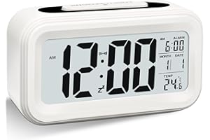 Larkumio Wecker Digital Ohne Ticken, Digitaler Wecker Batteriebetrieben Alarm Clock LED