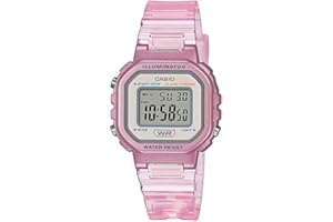 Casio Montre Quartz Unisexe 30.00mm avec Cadran Clear Digitale et Bracelet en Plastic/Resin Bracelet Rose LA-20WHS-4AEF