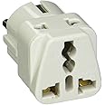 CKITZE BA-9N Grounded Universal 2 in 1 Schuko Plug Adapter Type E/F for Germany, France, Europe, Russia & more - CE Certified