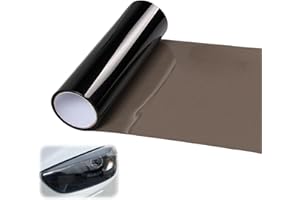 ZHUDAZHAO Tönungsfolie Auto,Scheinwerfer Folie,Scheibentönungsfolie Auto,Schwarz Folie Transparent,Selbstklebend Autofolie Glänzend,Klebefolie Aufkleber Hellschwarz für Nebelscheinwerfer,Rückleuchten,120x30cm