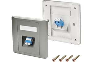 XMSJSIY Lot de 2 Plaques Murales à Fibre Optique Duplex LC - Coupleur de Panneau de Brassage - Module Multimode Monomode - Prise pour Réseau LAN