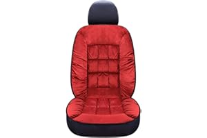 MARTIN KENCH 1 pcs Plüsch Auto Sitzauflage, Universal Vordersitzbezug Autositzbezug, Winter Warme Sitzkissenbezug für Auto Vollbezug (Rot)