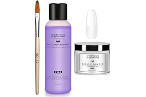 Lofuanna Set di Polvere e Liquidi Acrilici per Unghie con Polvere Acrilica Trasparente da 30g, Monomero Acrilico da 75ml, Pennello per Unghie in Acrilico Kit di Avvio Per Nail Art (set1)