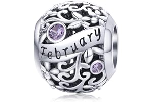 Lorrifal Miesiąc srebro wysokiej próby 925 oryginalne zawieszki z kamieniem urodzenia pasują do bransoletek Pandora naszyjnik idealna biżuteria urodziny ukochane koraliki prezent dla kobiet dziewczyn