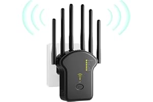 Anluomania WLAN Amplifier Repeater 1200 Mbit/s, WLAN Repeater Dual Band 5G/2.4GHz, WiFi Amplifier with LAN/WAN Port, WiFi Repeater with WPS, 6 Antenna, WiFi Booster with Repeater/Router/AP Mode