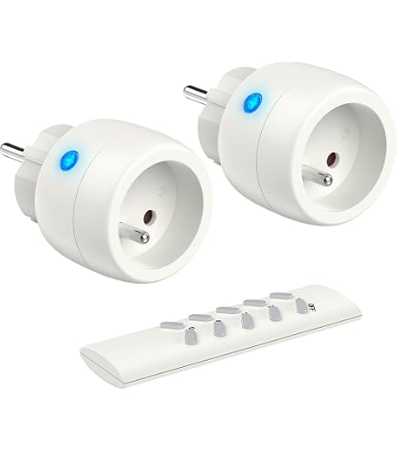SURNICE Presa Programmabile Con Telecomando – 3 Prese Elettriche + Telecomando – Portata 80m, Funzione On/Off Totale – Sicurezza Bambini, 230V, Batteria Inclusa