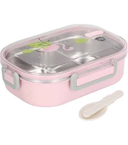 NUZAMAS Bento Box In Acciaio Inox 304 A 2 Strati 1400 Ml - Portapranzo Con Posate E Borsa Termica - Blu - Lavabile In Lavastoviglie - 4
