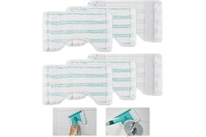 NEIVEINO 6 Piezas para Leifheit Bath Cleaner Micro Duo Telescope Fregona Fundas de Recambio Kit,20x12,5cm para Leifheit Mopa para Azulejos Microfibra Lavable Funda, para Descontaminación, Todos los Suelos