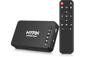 4K Media Player, MYPIN HDMI Media Player Read USB drive/SD card with HD HDMI/AV/VGA Output for RMVB/MKV/JPEG etc with Remote Control