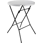 Cofan High Folding Round Catering Table | Colour: White | Suitable for Indoor and Outdoor | Dimensions: &Oslash; 80 x 110 cm