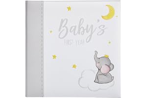 Kate & Milo Baby’s First Year Baby Memory Journal, Gender-Neutral Baby Keepsake, Baby Milestone Memory Book, Baby Journal, Elephant