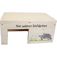 Nagerstore Schildkrötenhaus S Terrarium Schutzhaus mit Motiven & Holzlasur