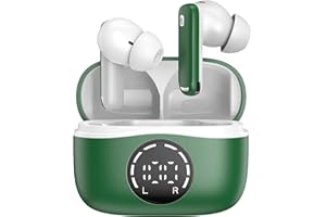 chalvh Auriculares inalámbricos con cancelación de Ruido con micrófono, Color Verde