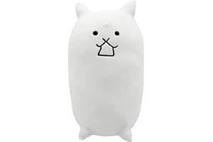 Lyoveu The Battle Cats Plush,Battle Cats Plushies,The Battle Cats Neko Stuffed Toy Plush Doll, Cat Shaped Design Sofa Pillow Decoration Doll,White Neko Cat Toy Cartoon Stuffed Anime Figure Plush Toy