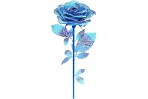 Piececool Puzzle 3D Laser Cut DIY Fleurs Artificielles - Forever Rose Never Fade Metal Model Puzzles Kits for Adults-Blue-15pcs