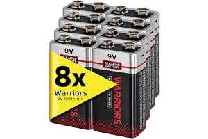 Warriors Hög kapacitet 9 V 9 volt 8 x alkaliska superlångvariga batteribatterier brandvarnare fjärrkontroll bil (8 stycken)