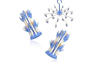 YSDYY 2-pak suszarka na skarpetki, obrotowy stojak do suszenia, wiatroszczelny wieszak na haczyki, wiszące skarpety do prania, przenośny stojak do suszenia wewnątrz i na zewnątrz wieszak do suszenia bielizny, skarpetek, ubrań