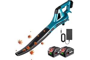 ONEVAN Laubbläser Akku, 350km/h 6-Gang Elektrische Luftgebläse Akku Gebläse Laubbläser mit Akku und Ladegerät für Terrassen Rasenpflege Laubblasen