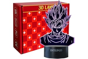 INTUPGD 3D Lámpara óptico Illusions Luz Nocturna, 7 Colores Cambio de Botón Táctil y Cable USB para Mujer Bebes Hombre Niños Amigas