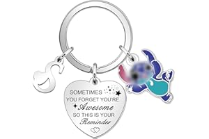 Tibond Inspirational Letter Keychain Keyring Sometimes You Forget You're Awesome for Women, Charm Initial Alphabet Keyring Personalised Gifts for Girls Boys Birthday Christmas Graduation Gifts