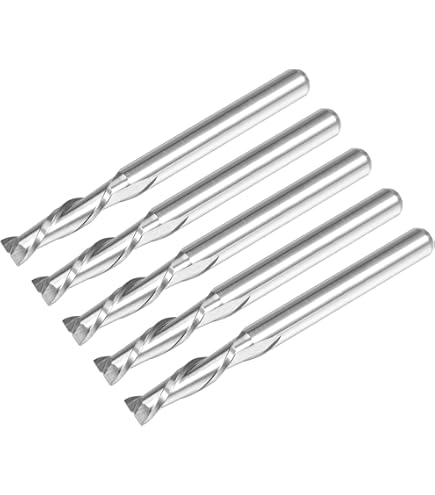 Fraise CNC En Carbure Monobloc - Diamètre 3.175mm (1/8") - Longueur De Coupe 32mm - Pour Bois, Acrylique, MDF, PVC - Upcut Spirale Simple