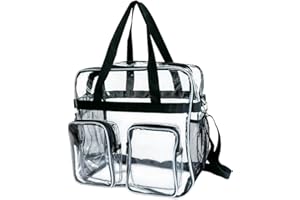 TotePrint Transparente Tasche, Stadionzugelassene Schultertasche, 30x30x15cm, Wasserdicht, mit Reißverschluss und Tragegriffen