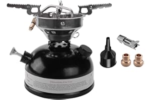 iFutniew Estufa de gasolina portátil para exteriores, mini combustible líquido, alcohol, camping, picnic, quemador de gasolina, aceite, utensilios de cocina