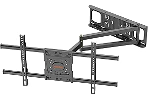 WHYFONE Soporte de Pared para TV de Largo Alcance con Extensión de 650mm, Soporte TV Pared Esquinero Giratorio e Inclinable para Tv de 32-70 Pulgadas Planas y Curvas de hasta 35kg, VESA máx. 600x400mm
