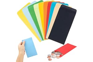 MMGOQQT 100 Pcs Coloured Money Envelopes, Seed Envelopes Seed Packets,Self-Adhesive Small Envelopes 5.7cm *8.89cm,Mini Envelopes for Wages, Seeds, Coins, Beads or Stamps