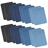Fer Sur des Patchs de Denim, Cizen 16pcs Tissu Thermocollant Réparation Jean, Patchs de Vetement pour Vêtement T-shirt Jeans Veste Sac - 4 Couleurs, 12,2 * 9,8cm