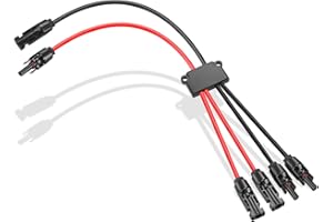 Thlevel Y Solar Branch Parallel Connector 2 to 4 Photovoltaic Connectors Adapter Panel Cables Splitter 30A DC1500V Cable Extension 50CM 4 mm²-6 mm²