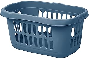 TENLITE High Grade Plastic Large 60L Hipster Laundry Basket Hamper Clothes Washing Bedding Linen Storage Basket (Midnight Navy)