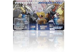 FOUR LEAVES Tapis de jeu TCG avec carte à collectionner - Tapis de jeu - Sac étanche - Taille : 60 x 35 cm - Tapis de souris compatible avec Digimon TCG CCG RPG (008568)