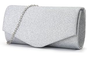 Copbopwn Abendtasche Clutch für Frauen Glitter Envelope Handtasche mit Abnehmbarem Kettenriemen Clutch-Taschen Elegante Crossbody-Taschen für Frauen Bridal Prom Party Hochzeit