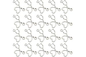 FENICAL 50 Pezzi Pendenti con Stetoscopio a Cuore in Lega Moda Argento Antico Fai da Te Gioielli Che Fanno Amuleti per Orecchini Artigianato Collana (Argento Antico)