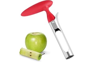 NEXMEE Vide Pomme, Vide-Pomme en Acier Inoxydable Outil, Dénoyauteur à Pomme avec Poignée en ABS et Lame Dentelée en Acier Inoxydable pour la Maison et Cuisine(Rouge)