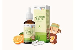 ‎INNONATURE InnoNature Vitamin D3+K2 Kids Tropfen, Orange | mit Vitamin D für normales Wachstum, Entwicklung der Knochen & Immunsystem | 10ml, vegan