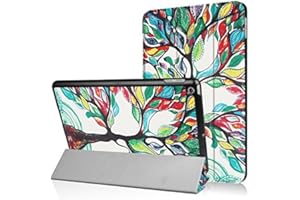 LOBWERK Smart Cover Hülle für neues Apple iPad 2017 2018 9,7 Schutzhülle Flip Case aufstellbare Tasche Bookstyle + GRATIS Stylus Touch Pen (Lebensbaum)