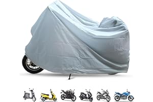 UNIHOC Funda Moto Impermeable, Protector Cubierta Moto Exterior, Cubierta para Scooter de Motor, Resistente al Polvo, UV, Cubierta de Protección para El Invierno, Universal Protector, 140 * 240cm, Plata