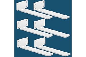 MLOQI 6 stück Regalhalterung, Regalwinkel Schwerlast, Regalhalter Metall, Schwerlastwinkel Wandhalterung Winkel Regal, 0,5 cm Dick Regalträger, Tragkraft 50 KG (Weiß 30 cm)