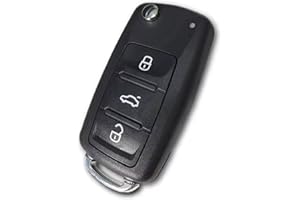 BARAC Carcasa Llave para VW Polo 5 Golf 5 Passat Jetta Beetle Scirocco EOS Touran Caddy Sharan t5 Tiguan Skoda Citigo Fabia Seat Ibiza Leon Altea, 3 Botones, Mando a Distancia