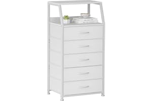 CAIYUN Comodino, tavolino, comodino con 5 cassetti, comodino, cassettiera per camera da letto, armadio, armadietto, facile da montare, stabile