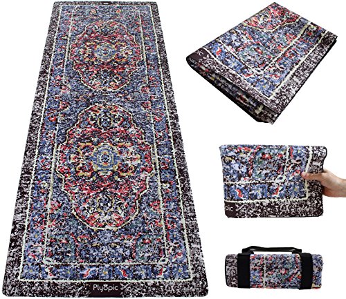 Plyopic Voyage Tapis de Yoga | Luxueux Pliable 3 en 1 Tapis/Serviette. Antidérapant Réversible pour Tous les Styles de Yoga, Pilates, Fitness et Exercice | Portable, Léger et Écologique (Persia)